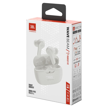 Écouteurs Bluetooth JBL Wave Beam TWS Blanc - JBLWBEAM - Aud