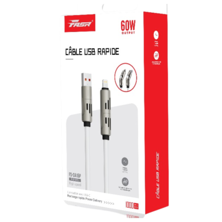 Câble USB / Lightning 4 en 1 FASR FS-CA15P - 1M - Informatiq
