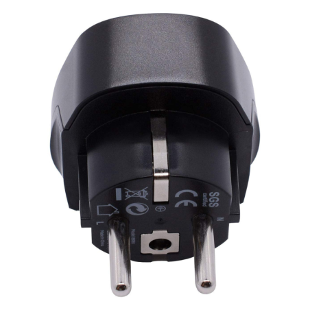 Adaptateur Prise UK vers EU - Max 3250W / 13A / 250V - Noir 