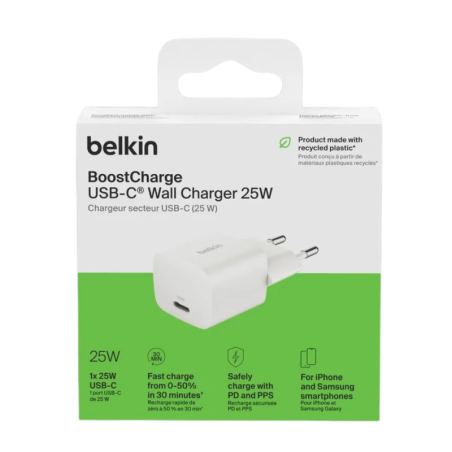 Adaptateur Secteur USB-C BELKIN Wall Charger 25W - WCA012KQW