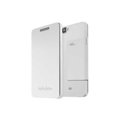 Etui Rabat Portefeuille Stand Back Cover Wiko Rainbow Blanc 