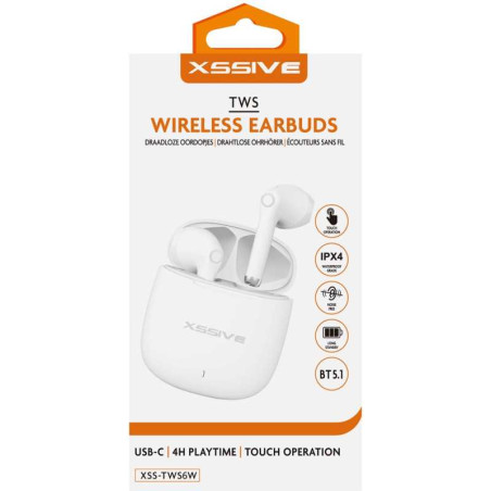 Écouteurs Bluetooth + boîtier de chargement XSSIVE XSS-TWS6W