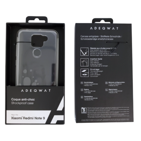 Coque Antichoc Transparent ADEQWAT pour Xiaomi Redmi Note 9 