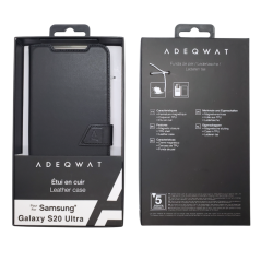 Etui Cuir ADEQWAT pour Samsung Galaxy S20 Ultra Noir - Prote