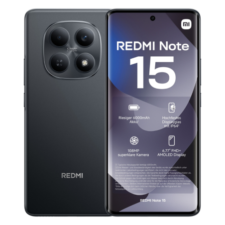 Xiaomi Redmi Note 15 6 Go/128 Go Noir - Neuf