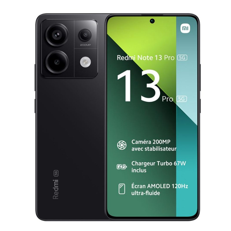 Xiaomi Smartphone Redmi Note 13 Pro 5G – 256 Go Noir Grade A · Reconditionné Xiaomi Smartphone Redmi Note 13 Pro 5G – 256 Go Noir Grade A · Reconditionné