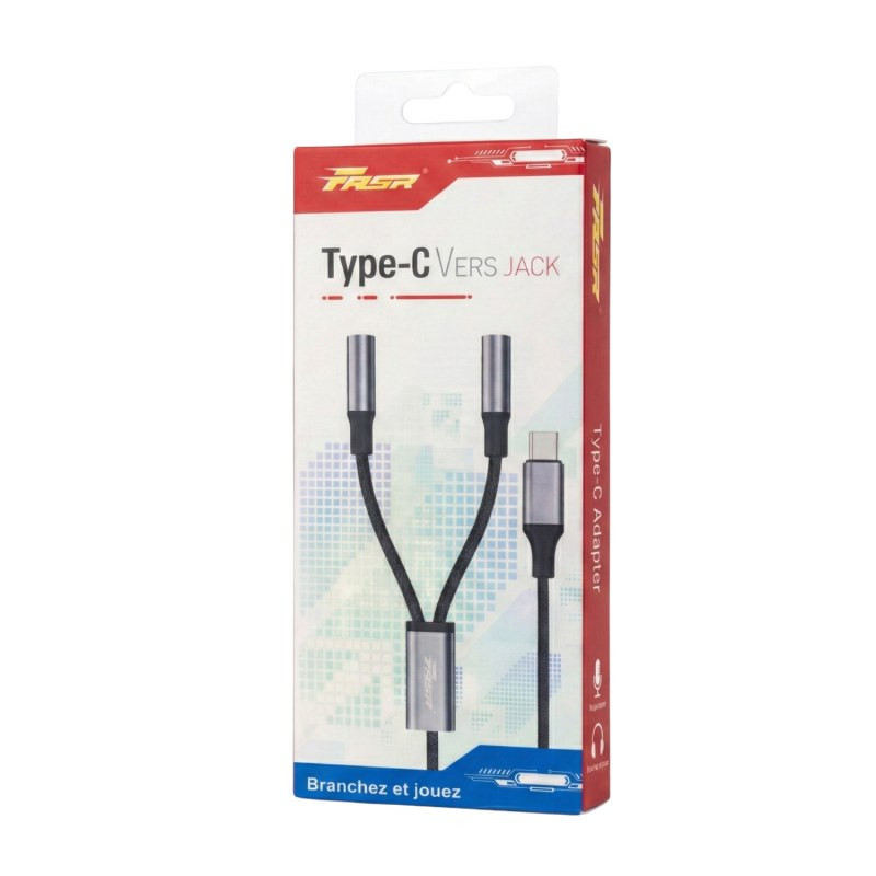 Câble adaptateur USB-C vers double jack FASR FS-AB14 – 3,5 mm
