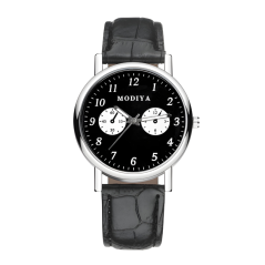 Montre à Quartz pour Hommes Modiya Bracelet en Cuir PU avec 2 Petits C