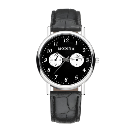 Montre à Quartz pour Hommes Modiya Bracelet en Cuir PU avec 2 Petits C