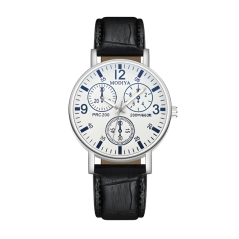 Montre à Quartz pour Hommes Modiya Bracelet en Cuir PU avec 3 Petit Ca