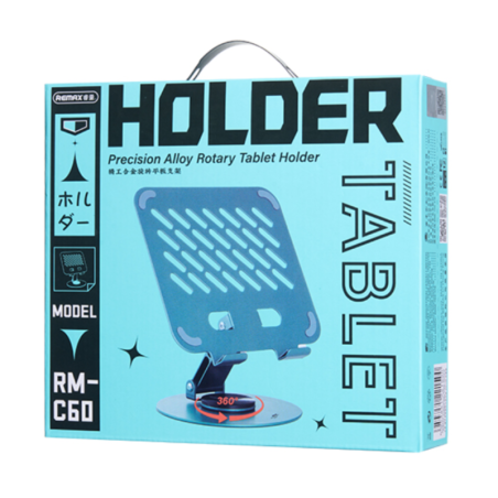 Support Pliable en Métal pour Tablette & PC - Rotation 360° - REMAX RM