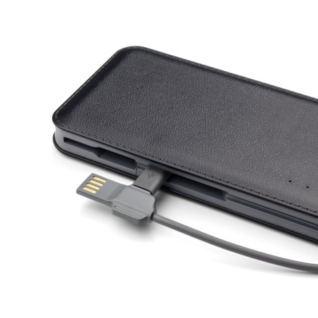 Batterie externe ECO – 12 000 mAh simili cuir avec câble