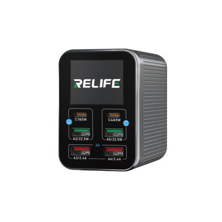 Chargeur Multiport Intelligent A 6 Ports RELIFE Q4 - Gris - Supports R