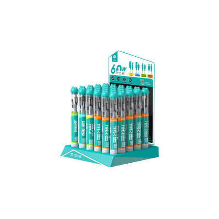 Câble en Nylon tressé avec Présentoir - Devia Bubble Fish - 30 pcs 4 en 1 — Devia · Smarty Paris 18e