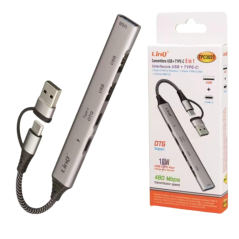 HUB 5 en 1 Type-C + USB vers Type-C OTG/USB 2 · Smarty Paris