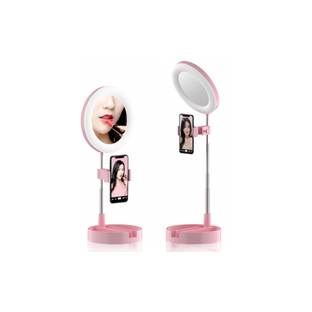Ring Light avec miroir intégré et support pour smartphone (ECO) - Supp
