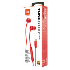 Ecouteurs filaires JBL Tune 310C - JBLT310CRED - Rouge - Aud