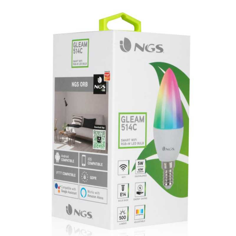 Ampoule connectée NGS – RGB+W LED 5 W E14