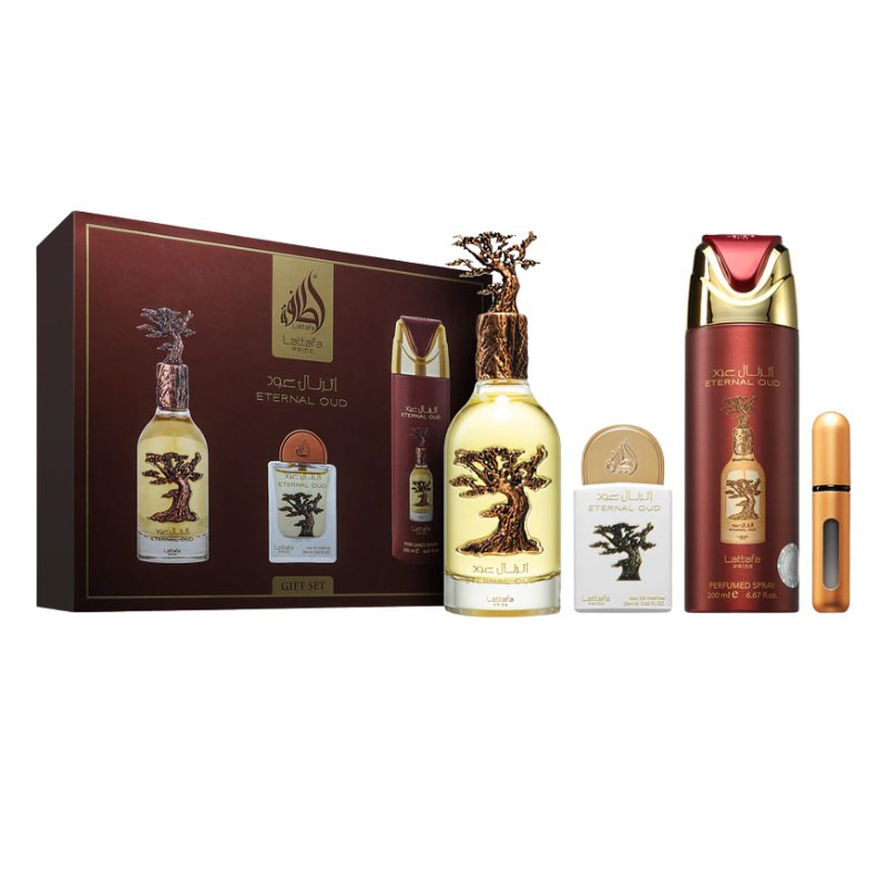Lattafa Coffret parfum Pride Eternal Oud – EDP 100 ml + 20 ml + déodorant 200 ml Lattafa Coffret parfum Pride Eternal Oud – EDP 100 ml + 20 ml + déodorant 200 ml