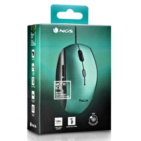 Souris Ergonomique Filaire NGS Moth Ice USB/Type C Avec Boutons Silenc