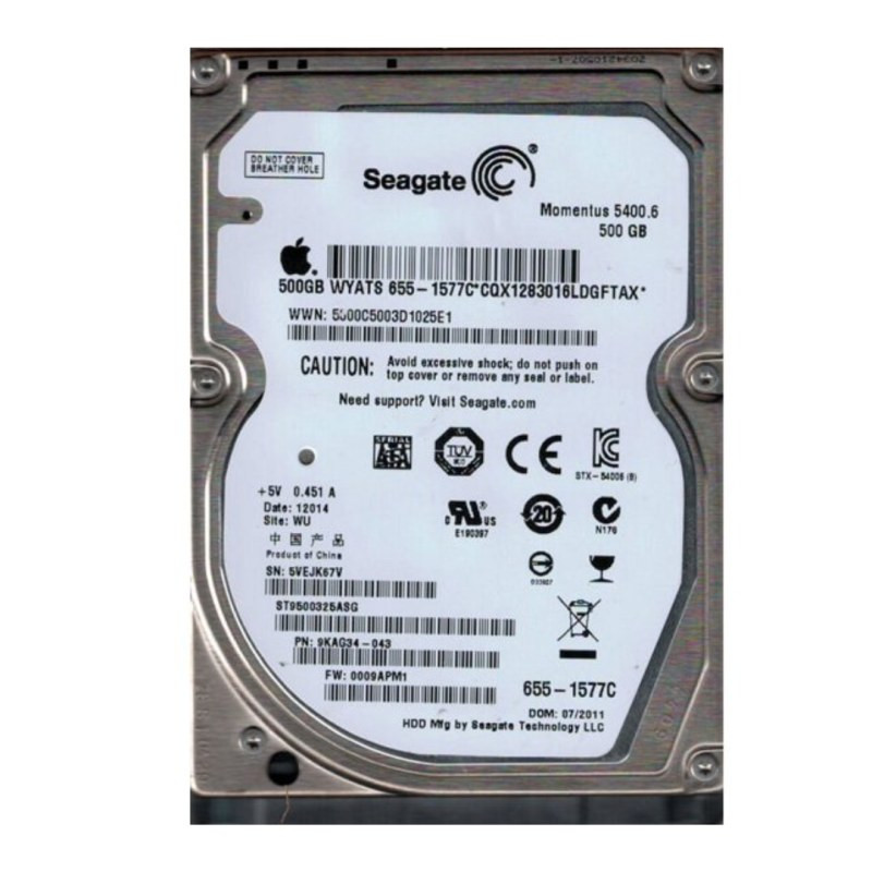 Hard Drive Seagate Momentus ST9500325AS for Apple – 500GB SATA 2.5-inch · Refurbished Hard Drive Seagate Momentus ST9500325AS for Apple – 500GB SATA 2.5-inch · Refurbished
