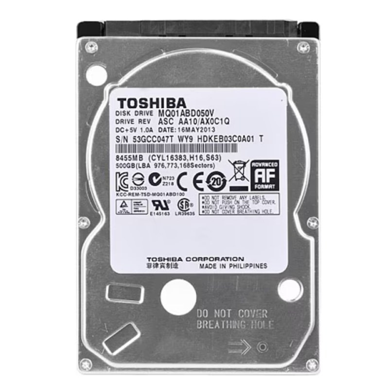Hard Drive Toshiba MQ01ABD050V – 500GB 2.5-inch SATA · Refurbished