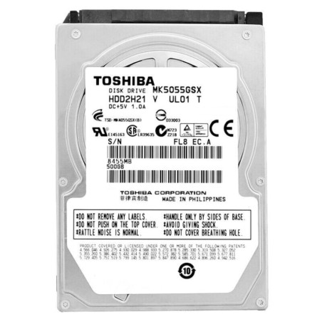Hard Drive Toshiba MK5055GSX – 500GB 2.5-inch SATA · Refurbished