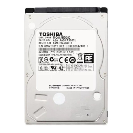 Hard Drive Toshiba MQ01ABD050 – 500GB 2.5-inch SATA · Refurbished