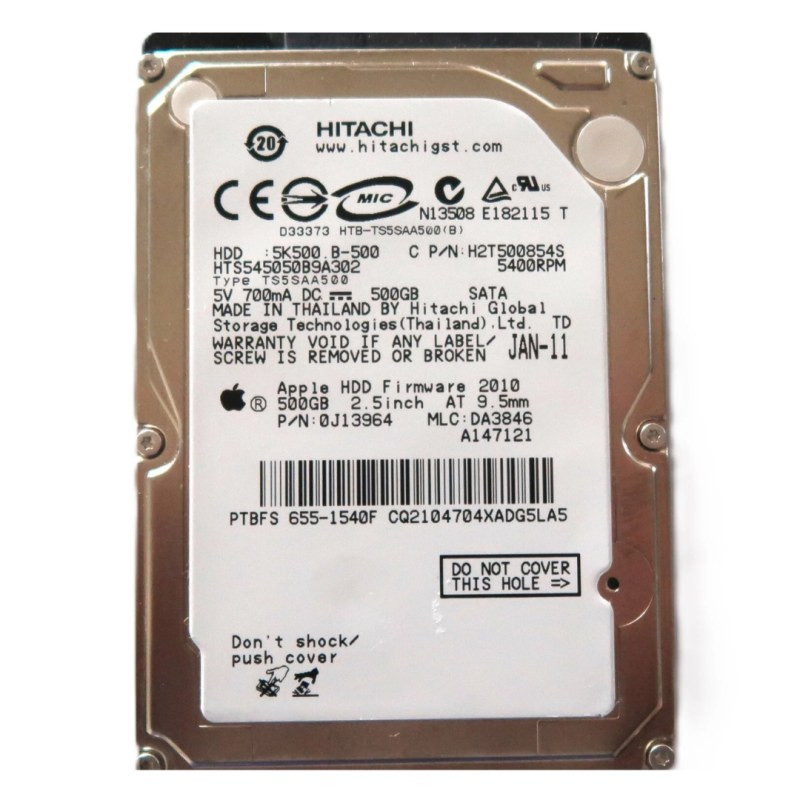 Hard Drive Hitachi HTS545050B9A302 – 500GB 2.5-inch SATA · Refurbished