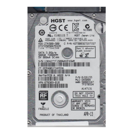 Hard Drive HGST HTS725050A7E635 – 500GB 2.5-inch SATA · Refurbished