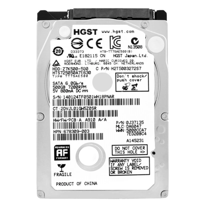 Disque Dur HGST HTS725050A7E630 - 2.5" - 500 Go - SATA - Occasion Disque Dur HGST HTS725050A7E630 - 2.5" - 500 Go - SATA - Occasion