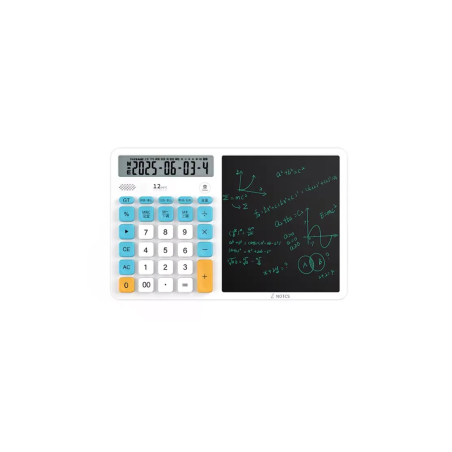 Calculatrice Solaire LCD Tablette d'écriture 8,1" avec Stylet - Blanc