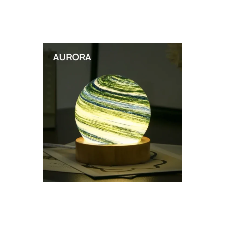 Lampe de Nuit Solaire Planète - Aurore - 80mm - USB - 5V - Tablette Re