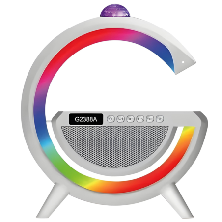 Haut-Parleur Bluetooth + Radio + Chargeur sans Fil + Lampe d