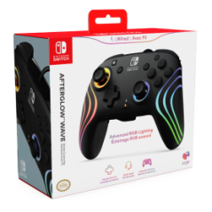 Manette Filiaire PDP Afterglow Wave pour Nintendo Switch - Noir - Tabl
