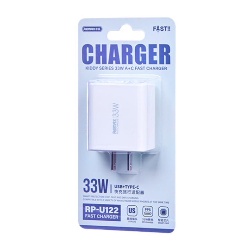 USB + USB-C Charger REMAX Kiddy Series RP-U122 – 33W White EU