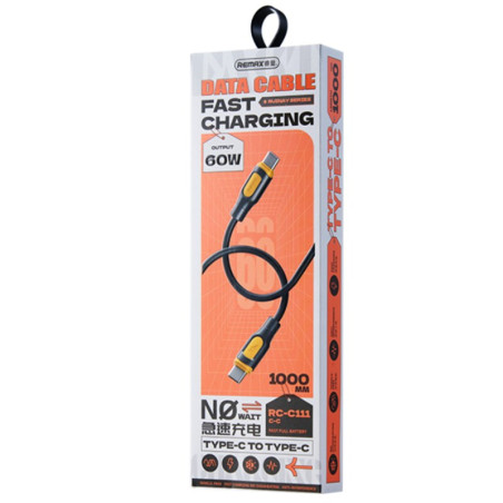 USB-C Cable REMAX Ruinay RC-C111 – USB-C to USB-C 60W 1 m Black
