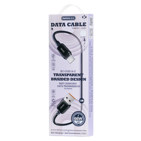 Cable REMAX Icy RC-C025 – USB to USB-C 66W 1.2 m White