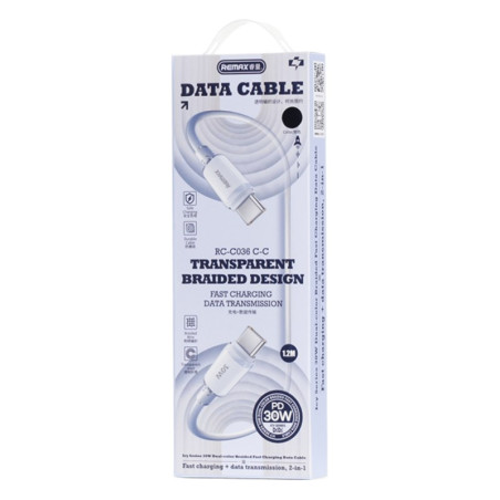 REMAX RC-C036 USB-C to USB-C Cable 30W White | Smarty