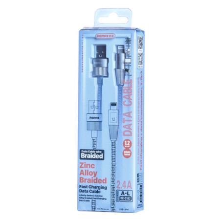 Cable REMAX Infinity Series RC-C102 – USB-A to Lightning 2.4A 1.2 m Silver