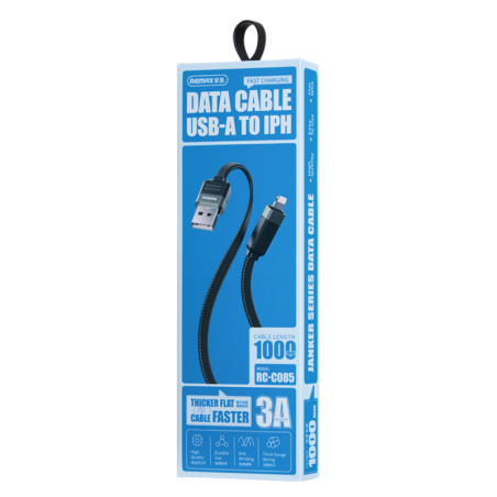 Cable REMAX Janker RC-C085 – USB-A to Lightning 3A 1 m Black