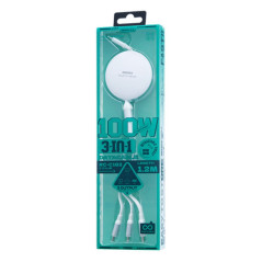 Câble 3-en-1 REMAX RC-C182 100W blanc | Smarty