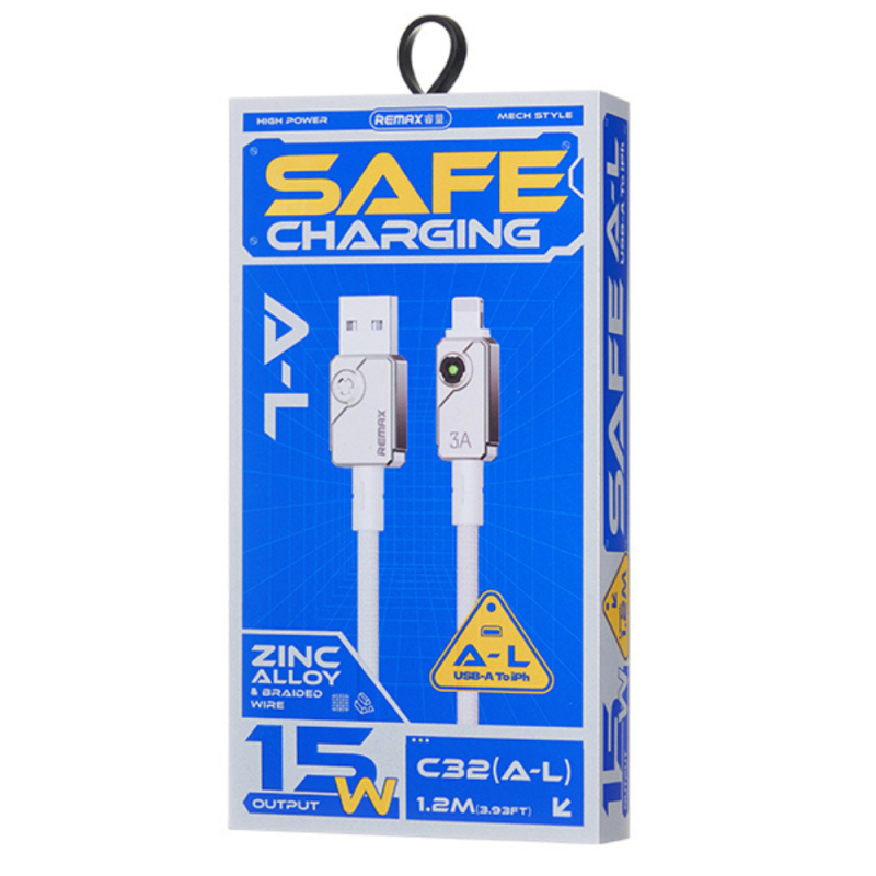 USB to Lightning Cable REMAX Swift C32 – 3A Braided 1.2 m White