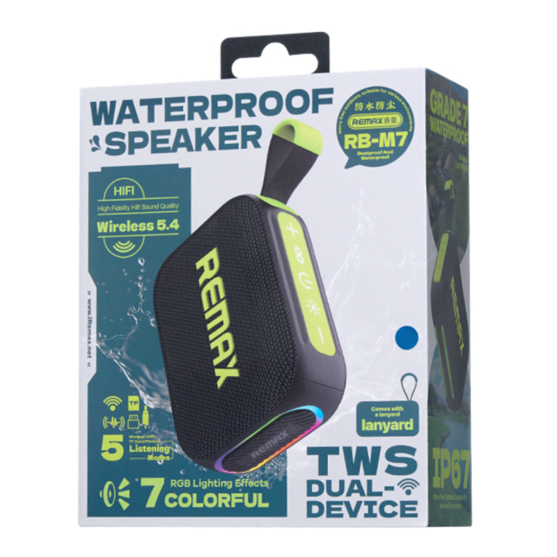 Enceinte Portable Sans Fil Etanche 2000mAh REMAX RB-M7 - 10W - IP67 - Bleu Enceinte Portable Sans Fil Etanche 2000mAh REMAX RB-M7 - 10W - IP67 - Bleu