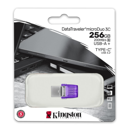 Clé USB Kingston DataTraveler microDuo 3C 256 Go USB + USB-C