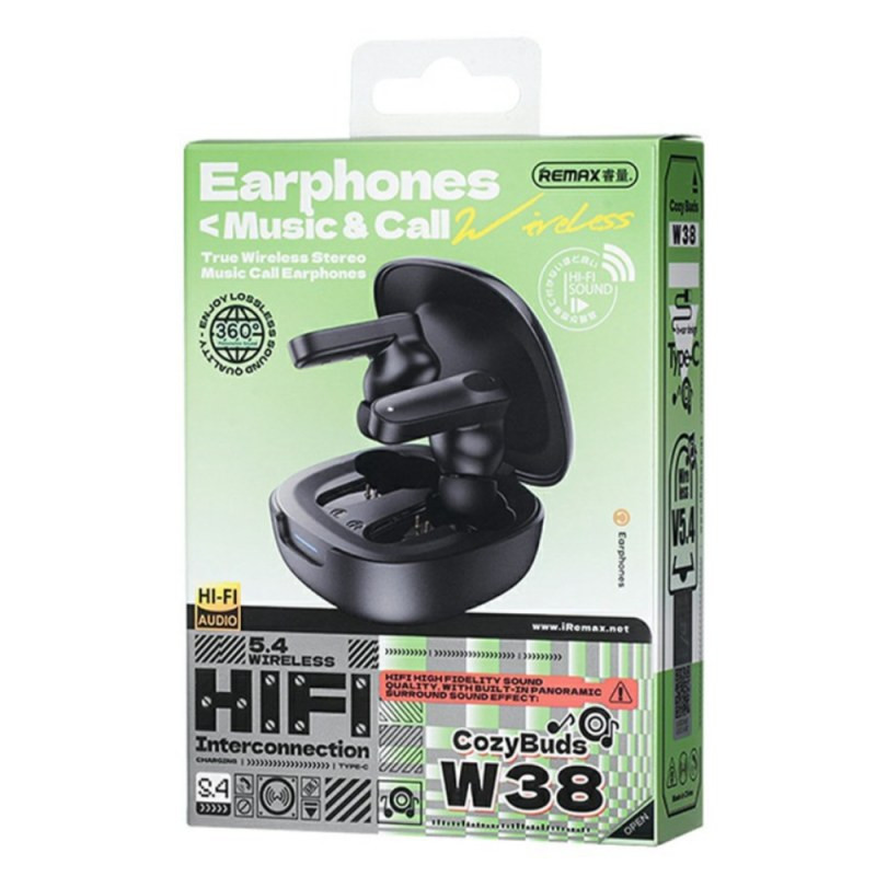 Écouteurs sans fil Remax CozyBuds W38 – Noir