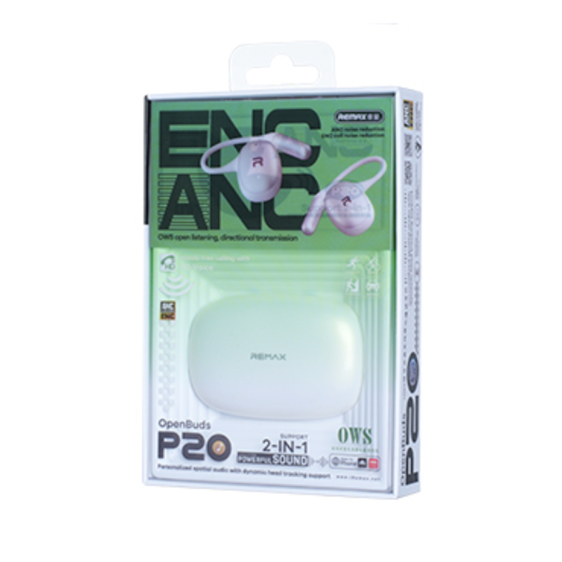 Écouteurs Sans Fil Remax OWS OpenBuds P20 - Blanc Écouteurs Sans Fil Remax OWS OpenBuds P20 - Blanc