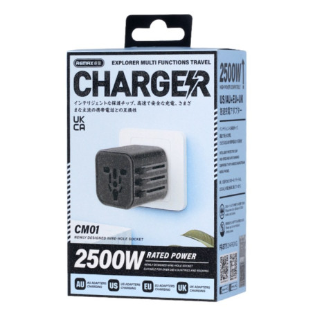 Multi-Function Charger REMAX CM01 – 2500W UK/EU/US/AU Black