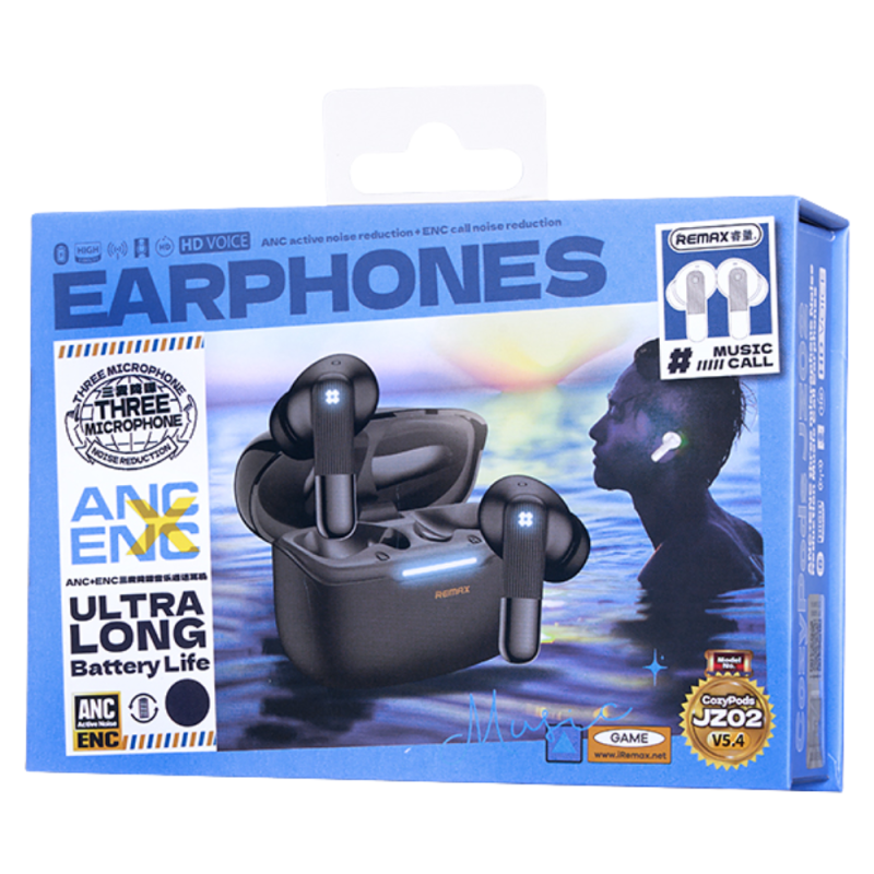 Wireless Earbuds REMAX CozyPods JZ02 – 3 mics ANC+ENC, White