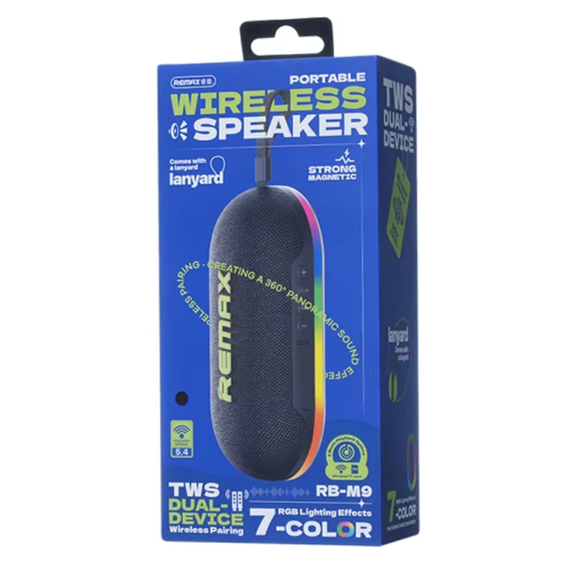 Enceinte Portable Sans Fil 7W REMAX Lighting RB-M9 - Noir Enceinte Portable Sans Fil 7W REMAX Lighting RB-M9 - Noir